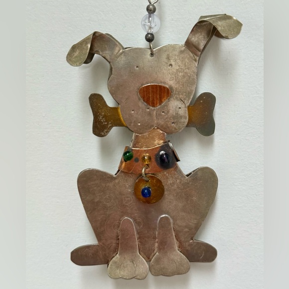 Other - Metallic Dog Ornament with Colorful Accents
